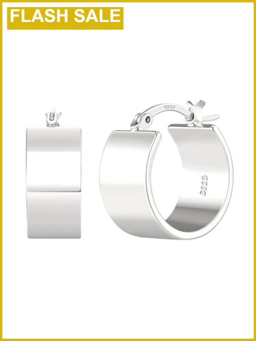 Chunky Sterling Silver Hoop Earrings Thick Hoop Earrings for Women